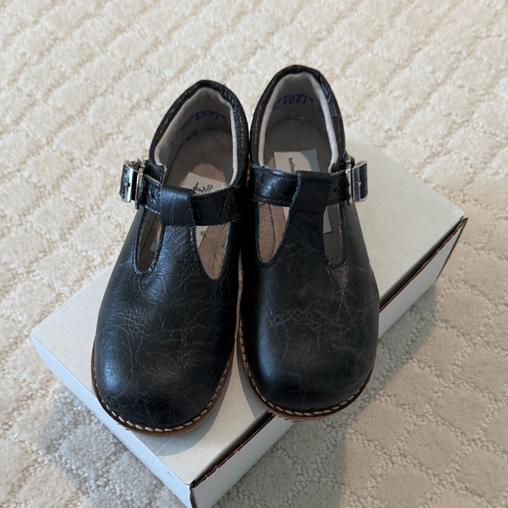 Classic Kids Black T-Strap Dress Shoes with Buckle